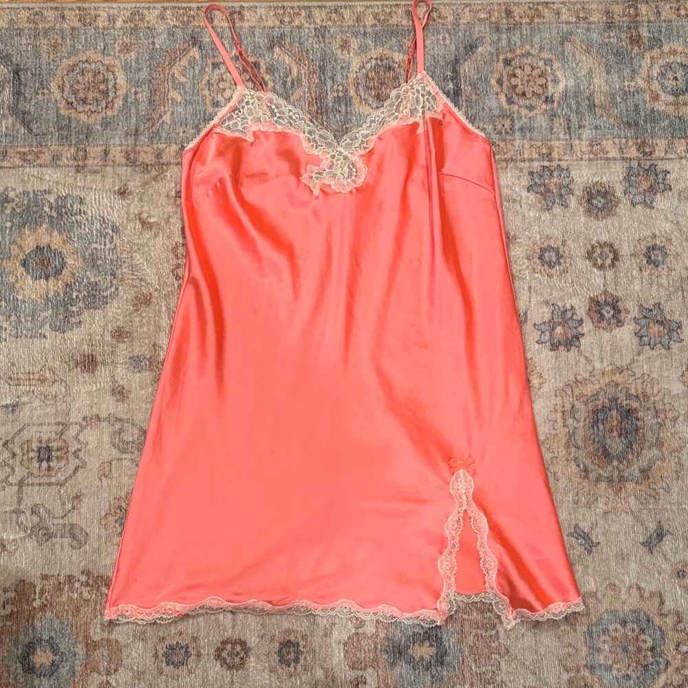 Victoria's Secret Coral Lace Slip Dress